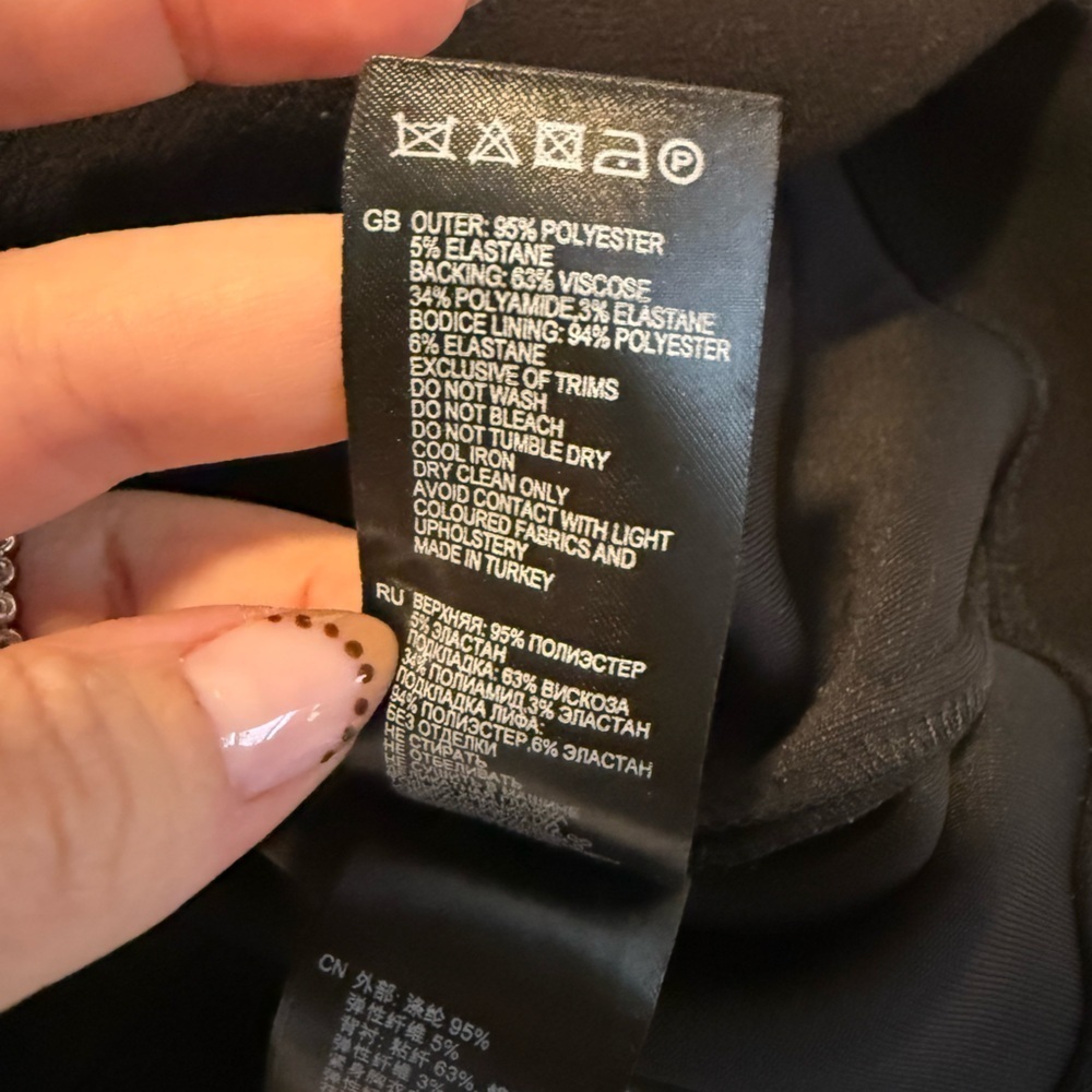 NWT Reiss Miranda Jersey Strapless Bandeau Bodycon Mini Dress Black size 2 - Picture 10 of 10